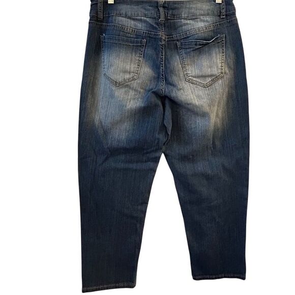 Lane Bryant Women's Size 14 Distressed Skinny Jeans Blue Denim - Picture 6 of 8